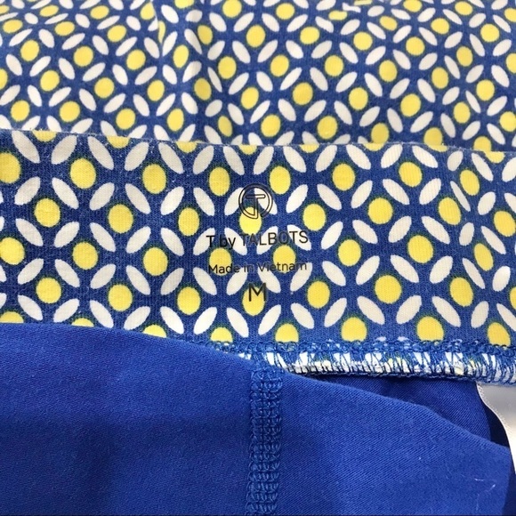 Talbots Blue White Yellow Skirt Skort with Pockets Size Medium M - Picture 2 of 11